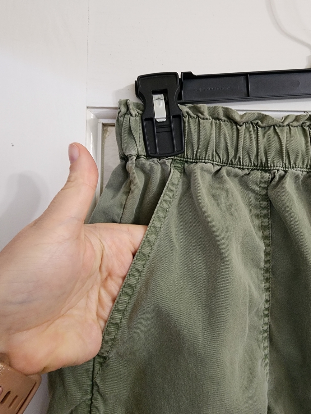 Aerie Olive Green Woven Pull On Utility Shorts Cotton Size S - Picture 6 of 11